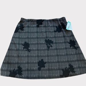 Margaret M Stitch Fix A-Line Black and White Shadow Floral Skirt Size XL NWT